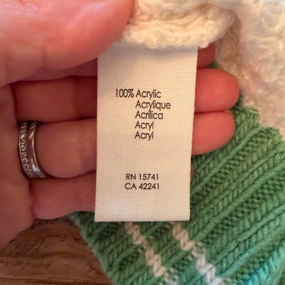 P.J. Salvage Cream Knit Cardigan with Green Trim - Women's Sweater BNWT Sz. XS - Picture 6 of 7